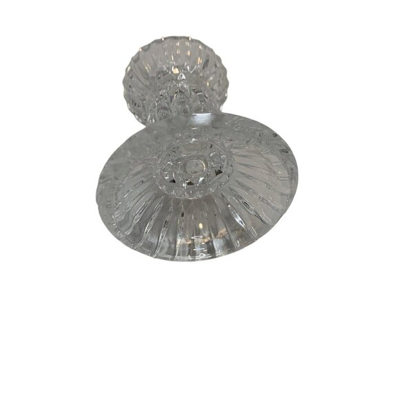 Vintage Cut Glass Crystal Candle Holder Elegant Faceted Pressed Glass Decor - Picture 5 of 6